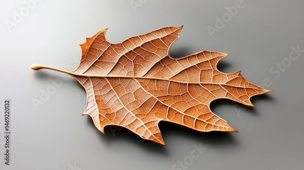 Fototapeta Textured leaf with an intricate pattern of veins and edges, showcasing the fine natural details that make up its structure.
