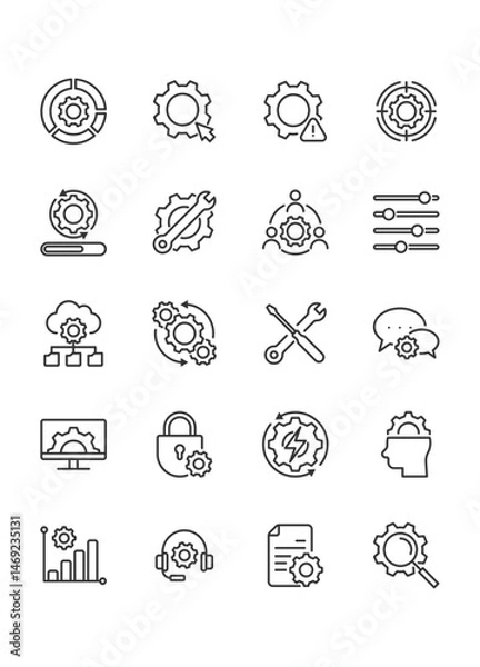 Obraz Simple set of settings icons Contains such Icons as control , management, Options