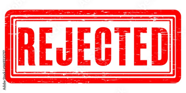 Fototapeta Rejected rubber stamp, Rejected sign, Rejected stamp, Red rejected stamp on background