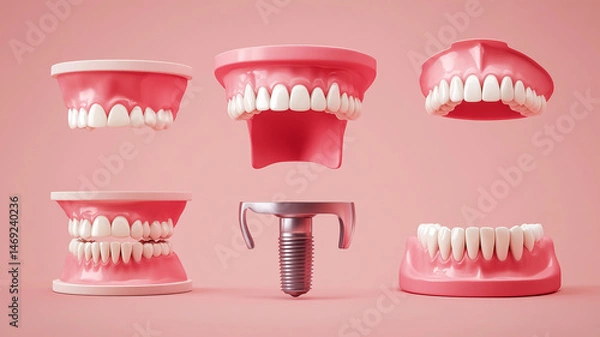 Fototapeta 3D-printed dentures represent a breakthrough in dental prosthetics, offering precise customization and faster production for elderly patients