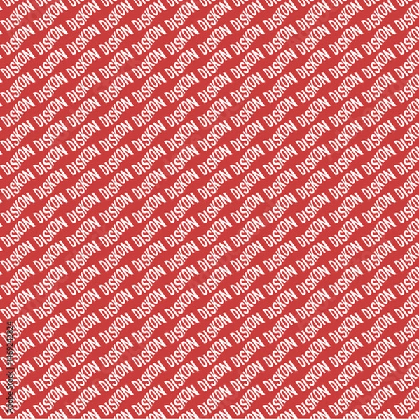 Fototapeta Social media marketing vector seamless doodle pattern white icons discount on a red background