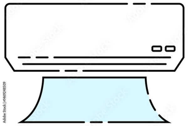 Obraz おしゃれなエアコンのイラスト 冷房 ベクター	