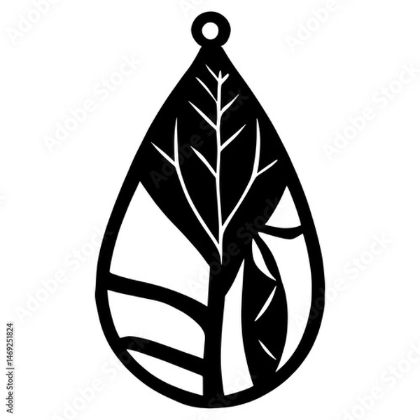 Fototapeta custom wood earrings laser cut svg vector illustration