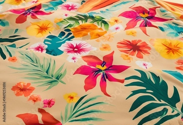 Fototapeta beautiful, vibrant floral pattern with vivid colors, creating a lively and energetic atmosphere.
