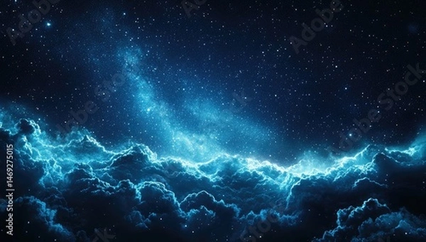 Fototapeta Deep space nebula clouds in a cosmic night sky.