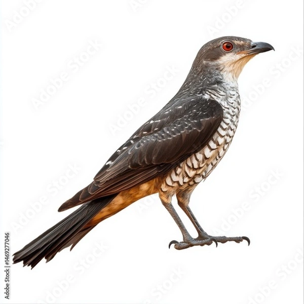 Fototapeta Cuckoo Bird Side Profile Perched On Branch