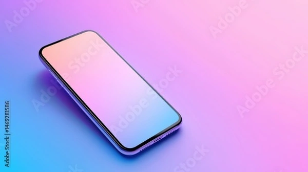 Fototapeta A sleek and modern phone icon displayed on a smartphone screen with a minimalistic design and vibrant background.