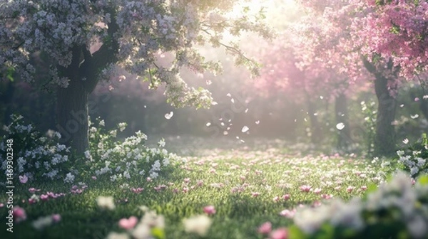 Fototapeta Spring blossom field
