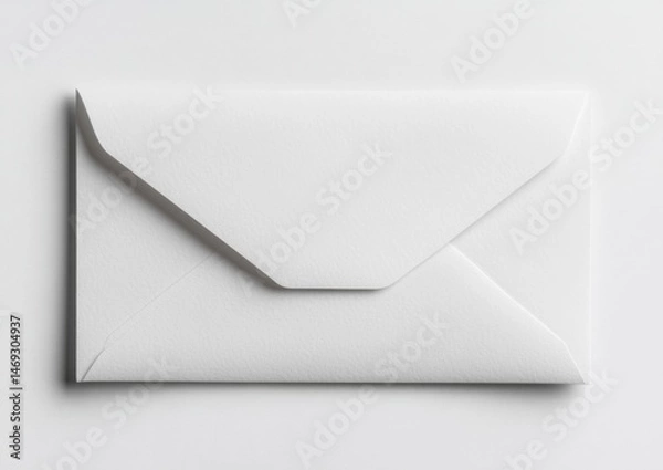 Fototapeta Blank white envelope on a white background