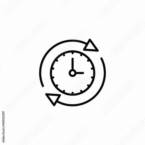 Obraz rotating time icon sign vector
