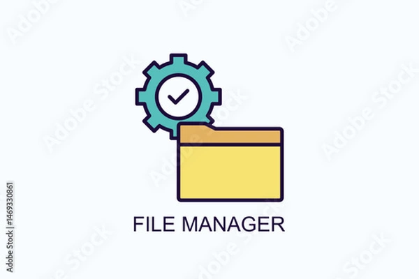 Obraz File Manager Vector, Icon Or Logo Sign Symbol Illustration 