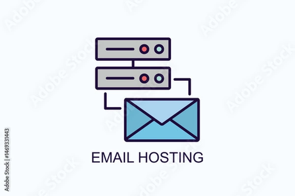 Obraz Email Hosting Vector, Icon Or Logo Sign Symbol Illustration 