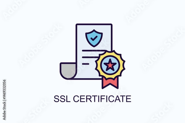 Obraz Ssl Certificate Vector, Icon Or Logo Sign Symbol Illustration 