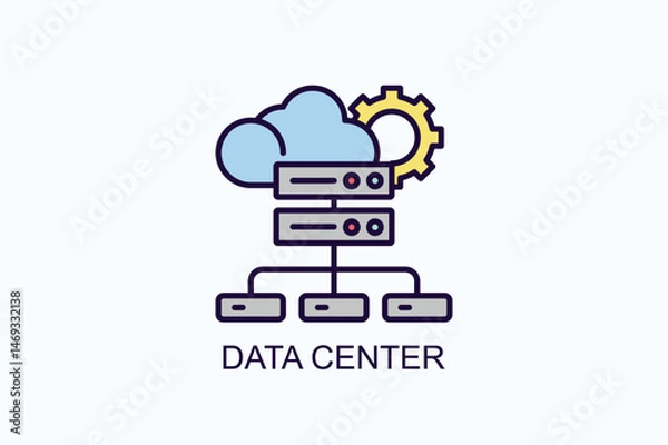 Obraz Data Center Vector, Icon Or Logo Sign Symbol Illustration 