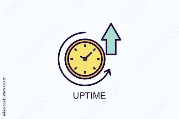 Obraz Uptime Vector, Icon Or Logo Sign Symbol Illustration 