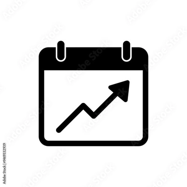 Fototapeta Calendar with Upward Line - Business Growth and Planning