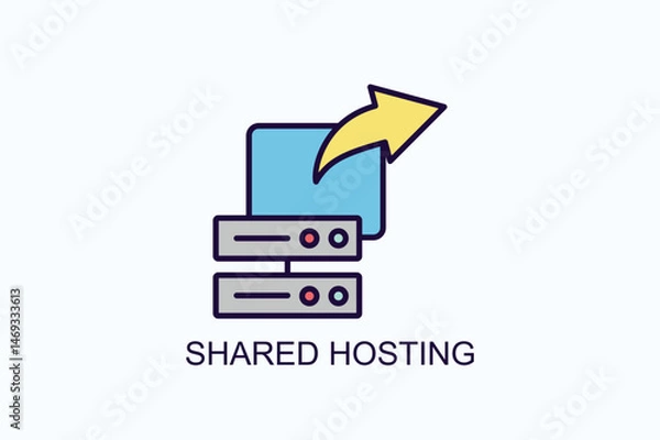 Obraz Shared Hosting Vector, Icon Or Logo Sign Symbol Illustration 