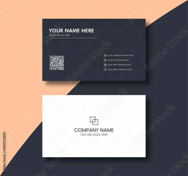 Obraz Business card design template, modern simple professional minimalist visiting card design