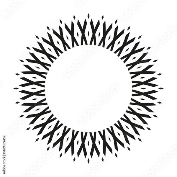Fototapeta Abstract Radial Geometric Circle Pattern for Decorative Round Frame.