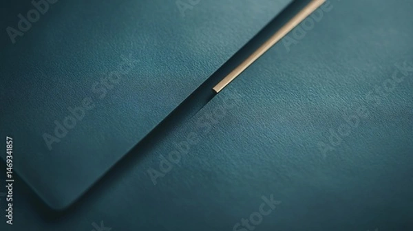 Obraz Teal Textured Surface with Golden Accent Line for Modern Design Concept