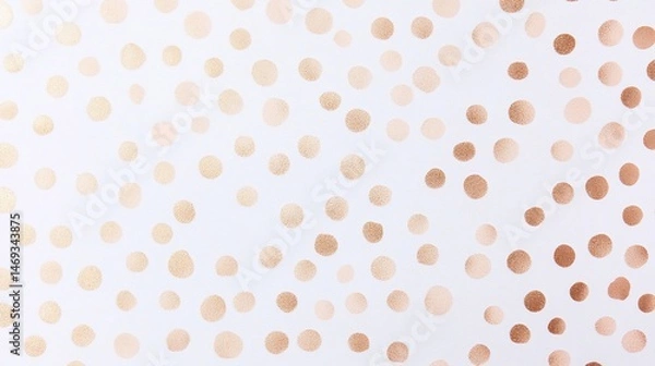 Obraz Elegant white background with scattered bronze polka dots, a touch of luxury