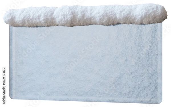 Obraz This empty rectangular banner features a snow cap on top, perfect for text or advertising purposes. Displayed against transparent background, it is designed in striking 3D detail for versatility