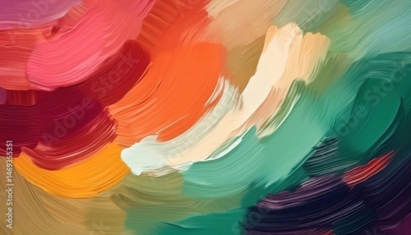 Obraz vivid multicolor abstract oil paint brush strokes for modern web design, poster background, branding texture, and print artwork

