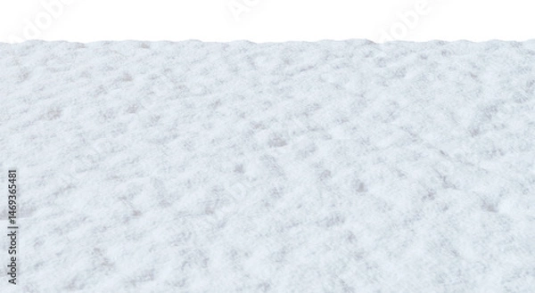 Obraz A detailed snow landscape displays a soft, fluffy texture on transparent background. The three-dimensional effect enhances the sense of depth and realism, ideal for winter scenes
