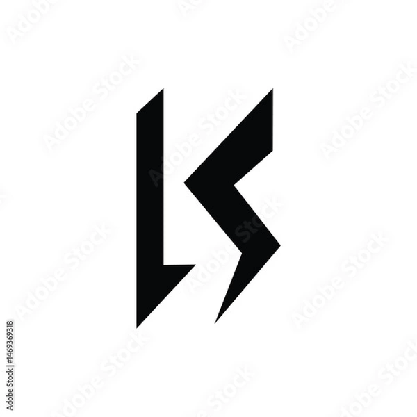 Fototapeta LS monogram logo design letter text name symbol monochrome logotype alphabet character simple logo