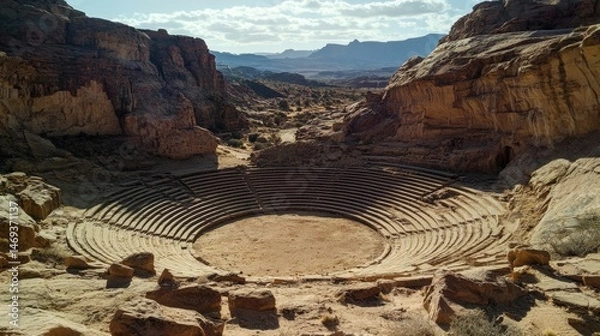 Fototapeta Ancient Amphitheater in the Desert: A Timeless Wonder