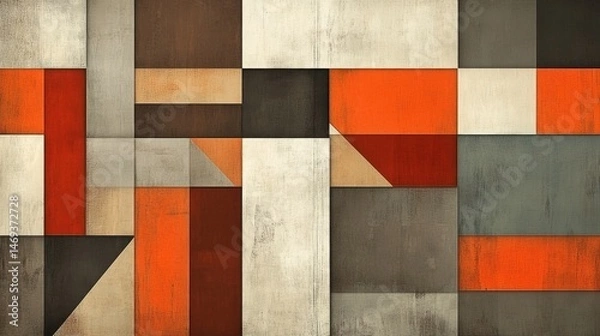 Fototapeta Rusted metal background blending warm brown, orange, and gray hues in an industrial grunge style with distressed surface patterns