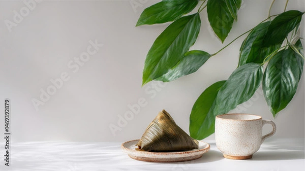 Obraz Zongzi still life by the teacup