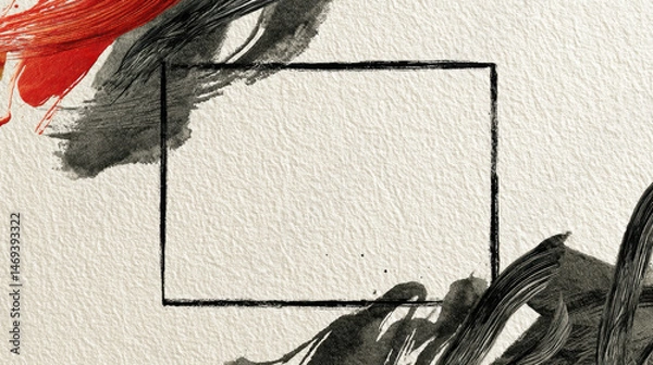 Obraz Ink brushwork border background material