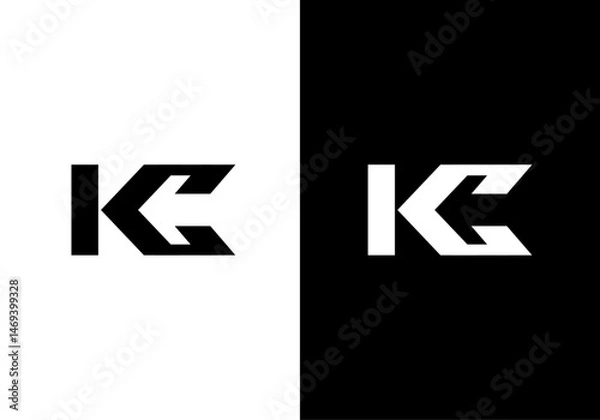 Obraz KC, CK initial letters monogram logo