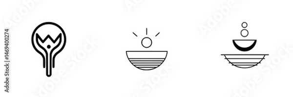 Fototapeta Vector illustration icons featuring abstract designs of sun and water elements