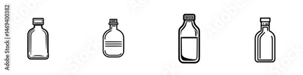 Fototapeta Vector illustration icons of various bottle designs showcasing different styles and shapes