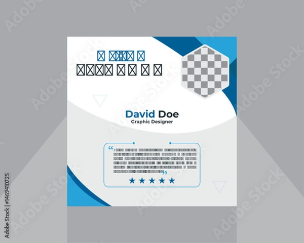 Obraz Customer feedback testimonial social media post web banner template design.