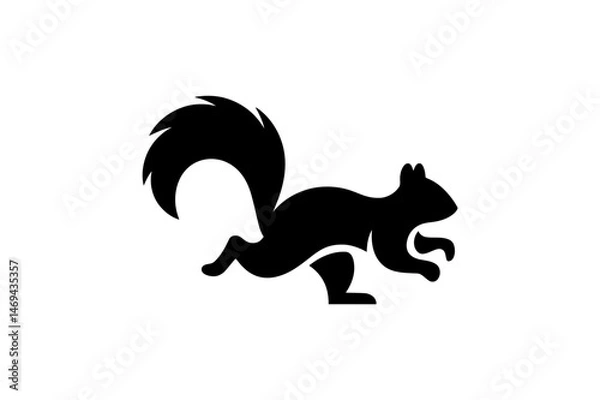 Obraz Squirrel silhouette running vector image download
