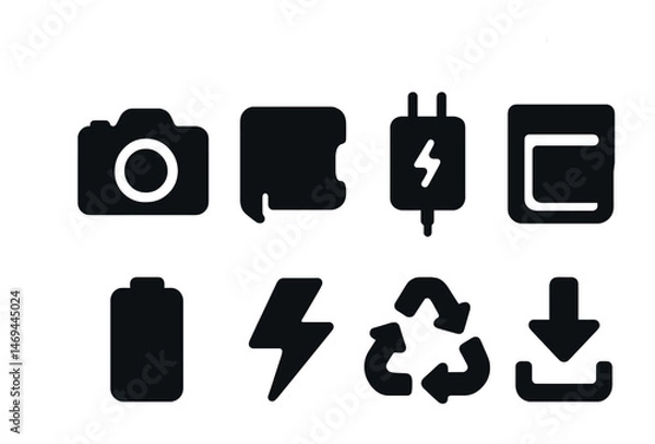 Obraz Collection of technology icons for energy and recycling themes