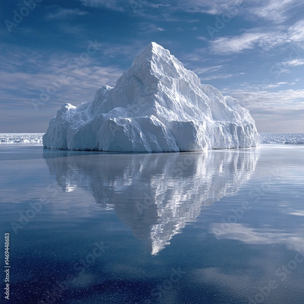 Obraz Towering icebergs floating in a still polar sea