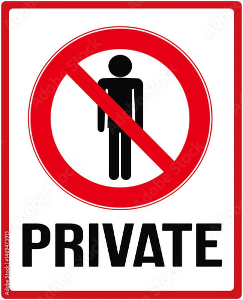 Fototapeta sign that says and means: private no entry