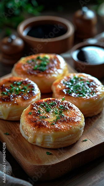 Obraz Cheese and herb-filled belyashi