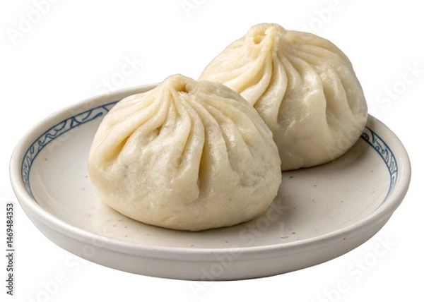 Fototapeta Dumpling isolated on a transparent background.