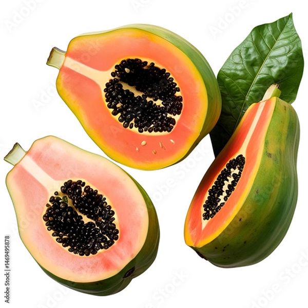 Obraz papaya fruit on white background