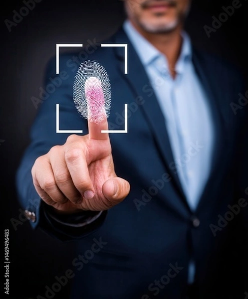 Fototapeta Fingerprint identification technology concept
