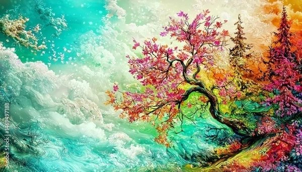 Fototapeta Mural wallpaper designed for frames, offering a canvas-like effect.