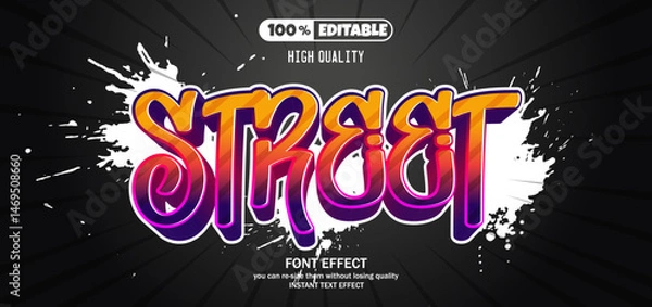 Fototapeta Street text effect. Editable text effect