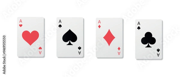 Obraz Playing card suits icon set.