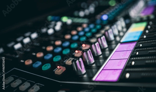 Obraz Sound control music mixer in record studio