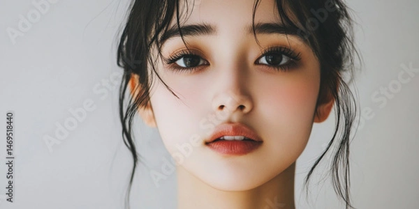 Fototapeta 若い女性のビューティーポートレート　Generated image